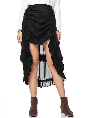 Womens Victorian Steampunk Gothic Pirate High Low Costume Skirt • $25.99