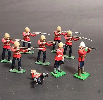 Lot Of 9 Lead  Toy Soldiers Military Zulu - 2 Tremo Miniatures TM & 6 Illegible • $50.89