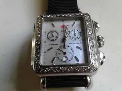 Michele Stainless Steel Deco HRONOGRAPH Diamond Watch  MOP DIAL RUNS. 71-6000 • $650