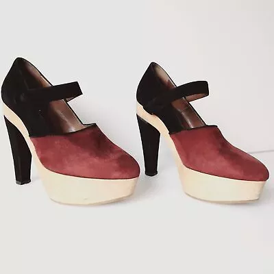 Marni Platform Brown Black Heels Women Chunky Women Shoes 38 • $60