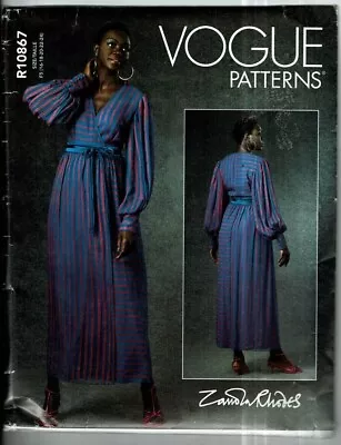 Vogue #R10867 Zandra Rhodes Wrap Dress W/variations Pattern Size: 16-24 UC • $12.99