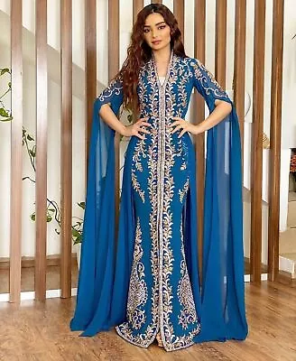 SALE Dubai Kaftan Moroccan Islamic Fish Cut Arabic Fancy  Takshita Var Dresses • $97.40