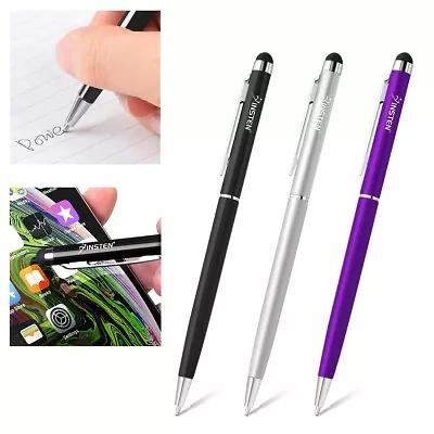 3x 2-in-1 Metal Touch Screen Stylus Ballpoint Pen IPad Iphone IPod Tablet Kindle • $7.99