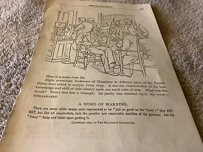 Vintage 1891 Ivory Soap Ad & Standard Tub Ad & Pittsburgh Brass Co. Ads • $5.79