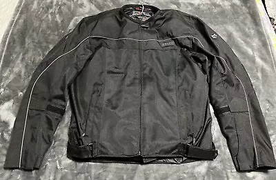 MotoCentric Motorcycle Assault Jacket Black Heavy Duty Padded 2 In 1 Size L • $114.95