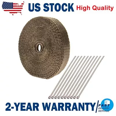 Titanium Exhaust/Header Heat Wrap 1  X 50' Roll With Stainless Ties Kit US • $18.65