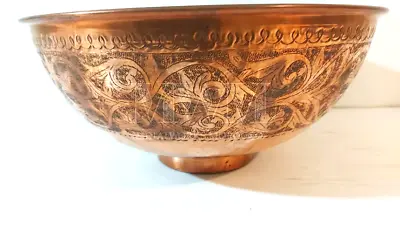 ( 14  ) Etched Copper Vessel Sink Vanity Bathroom Bowl Sink Moroccan Handmade • $259.04