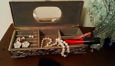 Antique Vintage Goldinger Real Silver Jewelry Box • $30