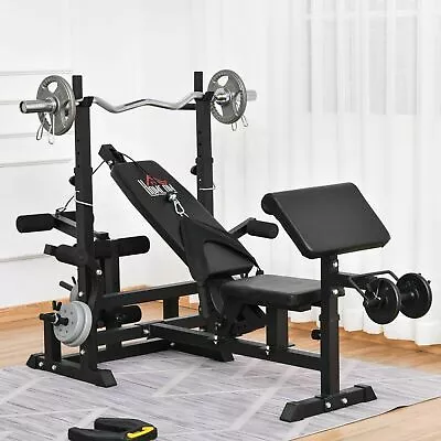 All In One Multi Gym Home Olympic Chest Weight Bench Muscle Exercise Workout • £268.99