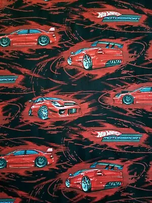 BTY X 43  W HOT WHEELS CARS RACING MATTEL New Cotton Fabric Rare Print!!  • $5.99