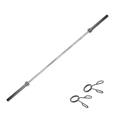 220cm 7 FT Chrome Olympic Barbell Bar 7 Foot Bar Weight & 2 Free Spring Collars • $99.95