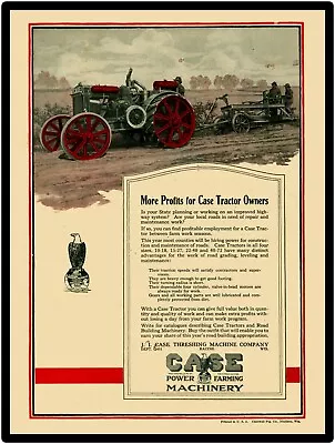 Vtg. Look 1922 Case Threshing New Metal Sign: Tractors & Road Building Machines • $19.88