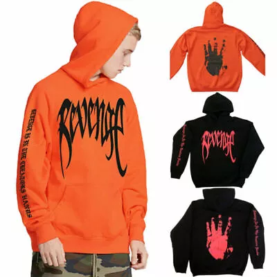 REVENGE 'KILL' HOODIE Tops Man Black Orange - XXXTentacion Bad Baggy Pullover • $31.48