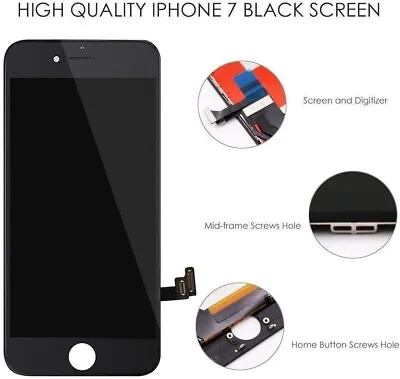 For IPhone 7 Screen Replacement Black LCD Touch Digitizer Display Touch - UK • £11.44