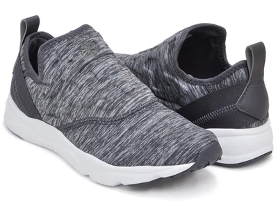 £29 • Buy Reebok FURYLITE SLIP-ON Jersey Trainers Ash Grey/White, UK 4