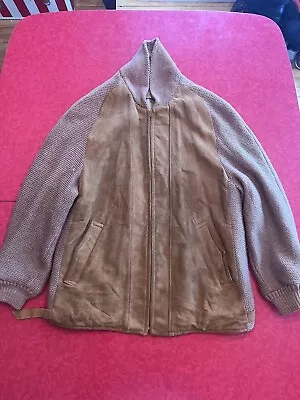 McGregor Suede Jacket Full Zip Dupont Quilon Men's Size L 42 Made In USA Vintage • $24.99