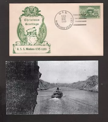 U.S.S. Mindoro (CVE-120) - Naval Ship's Cover -December 25 1949 - Gmahle Cachet • $4.99