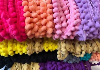£1.20 • Buy Bundle Pom Pom Trim Sewing Craft Per Metre 8-12mm Bobble Fringe Job Lot End Roll