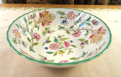 Vintage Haddon Hall Chintz By Minton China-green Rim-dessert/fruit Bowl-england • $14.99