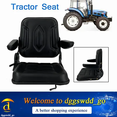 PVC Waterproof Black Seat With Back Rest Boat Tractor Mini Digger Mower Forklift • $104