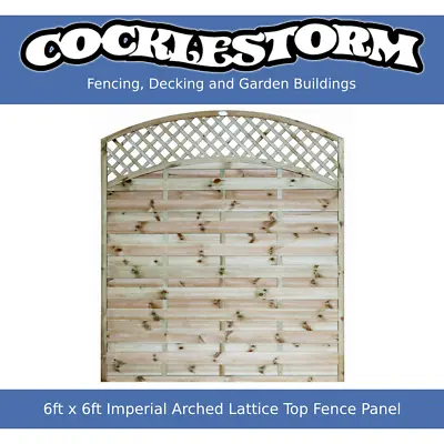 6ft High X 6ft Wide Timber Euro Arch Lattice Top Garden Fence Panel • £90.50