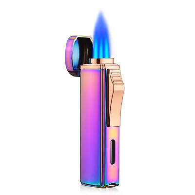 Refillable Jet Torch Butane Gas Cigarette Cigar Lighter In Rainbow Pocket Size • $16.99