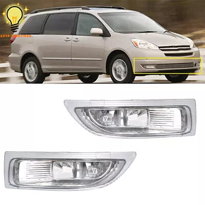 For 2004-2005 Toyota Sienna Left&Right Side Clear Lens Fog Lights Bumper Lamps • $34.96