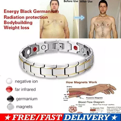 £3.99 • Buy Strong Magnetic Bracelet Titanium Therapy Bracelets For Men Arthritis Relief