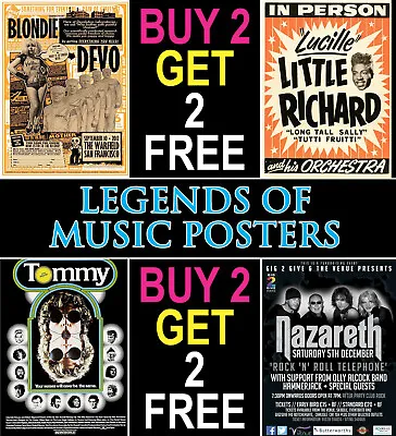 £6.99 • Buy Vintage Band Music Concert Posters, Concert, Bar, Buy 2 Get 2 Free!