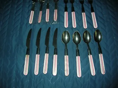 Inox 16 Piece Candy Coloured Handles Cutlery Set • £11