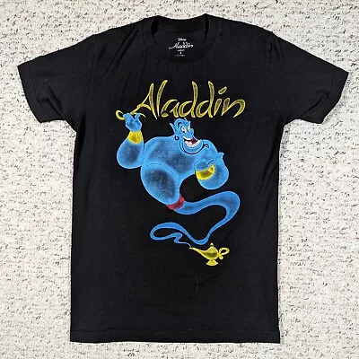 Disney Aladdin Genie T-Shirt Lamp Robin Williams Size SMALL Black Cartoon Tee • $9.99