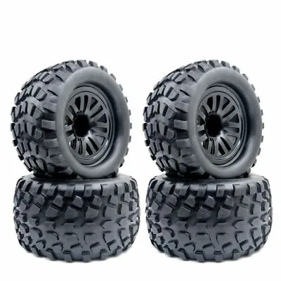 4pcs 130mm Off-road Wheel Rim Tire Hex 12mm For 1/10 Monster Truck Racing RC Car • £32.39