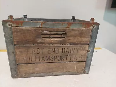 Vintage East End Dairy Williamsport Pa Milk Bottle Crate Wood Box Advertising • $74.50