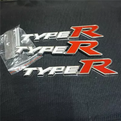 £19.19 • Buy White Red TYPE-R Grille Emblem + 2x Decal Badge Sticker Motors Sports 3D AWD Car