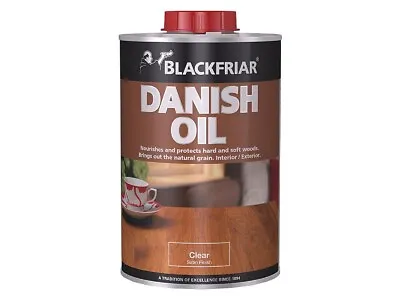 5L Danish Oil Clear Satin Enhances & Protects Wooden Furniture Indoor Outdoor • £54.95