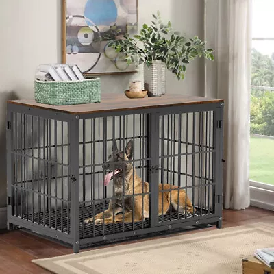 Separation Anxiety Reduce Heavy Duty Dog Crate Furniture Metal Kennel With Tray • $229.91