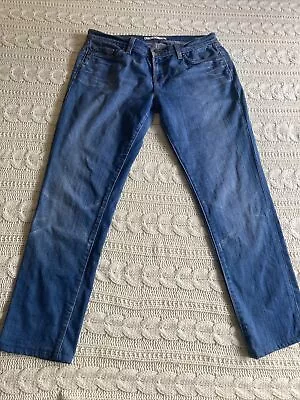 J Brand Size 30 Mid Rise Pencil Straight Cropped Leg Blue Denim Jeans Bayou • $12.40