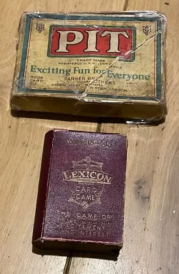 Vintage CARD GAMES X 2 LEXICON / PIT BEAR & BULL USA Edition - Complete VGC • £9.99