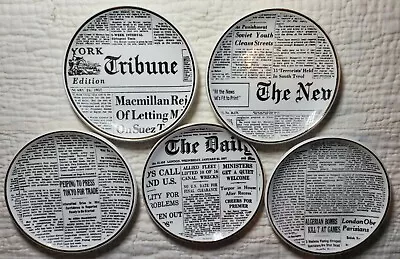 Vintage 1957 Bucciarelli Milano Coaster Newspaper Headline Italy Fornasetti MCM  • $500