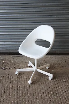 White IKEA 504.691.70 Blyskar Plastic Seat & Metal Base Swivel Desk Office Chair • £69.99