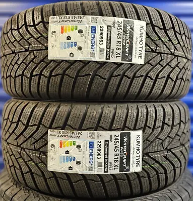 2x New Kumho Wp52 Winter 245/45 Zr18 Xl 100v Snow/ice/mud 245 45 18 2454518 M&s • $1119