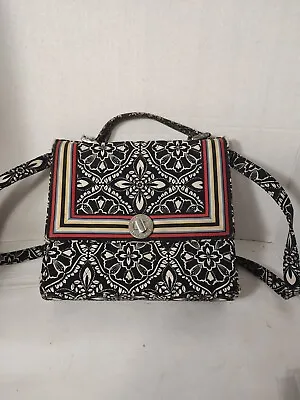 Vera Bradley Black Barcelona Pattern Julia Bag Purse Classic Style Turn Lock  • $10.39