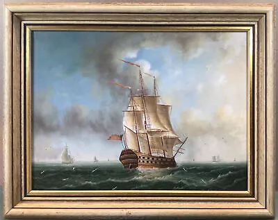 Galleon On The High Seas Unsigned Framed Oil Painting • £315.61