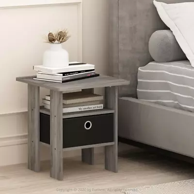 Home Living French Oak Grey Storage End Table Set Of 2 • $45.13