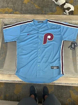 Bryce Harper Vintage Jersey NEW Mens Large Blue Philadelphia Phillies • $54