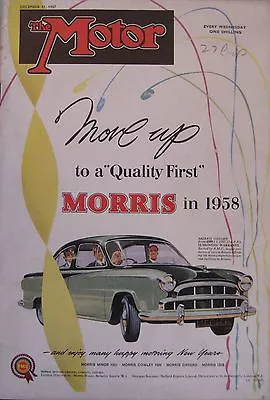 Motor Magazine 11 December 1957 Featuring Ford Anglia Road Test • $9.94