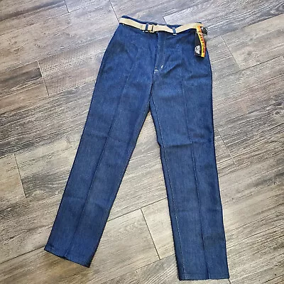 Vintage Sweet Orr Deadstock NOS Women S Jeans 30/30 Size 11/12 Dark Wash W/ Belt • $39.99