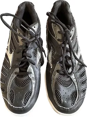 Mizuno Womens Wave Rally 4 Black Silver Lace Up  Active Sneakers Size 8 • $22.04