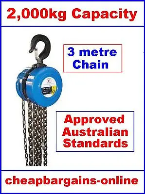 2ton Block & Tackle Chain Block Hoist Engine Crane Chain Leveller Workshop Tool  • $112.99