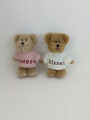 RARE Boyds Mini Message Thinkin Of Ya Kisses White Sweater Bear HUGS KISSES A28 • $399